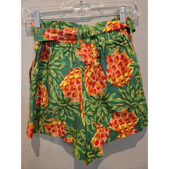 FARM Rio Women's Pineapple Print Shorts XS Multicolor Summer Casual - Picture 6 of 8